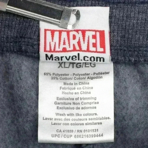 🔵 2/$15 ~ Marvel Spider-man fleece men's jogger with drawstring blue size XL - Picture 6 of 6